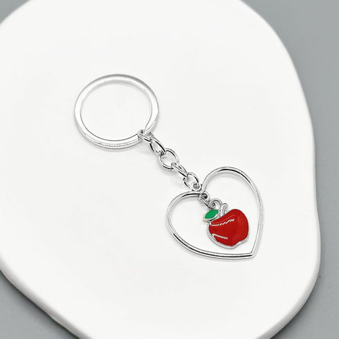 PHAETON 30PCS Teacher Appreciation Christmas Gifts Heart-shaped Ring Apple Charms Keychain for Teachers Coaches Tutors Principals Presents Teacher...