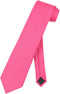 Vesuvio Napoli NeckTie Solid HOT PINK FUCHSIA Color Men's Neck Tie, Hot Pink Fuchsia Fuschia, One Size...