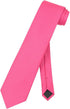 Vesuvio Napoli NeckTie Solid HOT PINK FUCHSIA Color Men's Neck Tie, Hot Pink Fuchsia Fuschia, One Size...