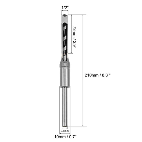 uxcell Square Hole Drill Bit, 1/2" High-Carbon Steel Hollow Chisel Mortise Power Tool for Woodworking 2 Pcs...
