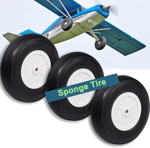 Heyiarbeit 3.5" RC Model Airplane Foam Wheel Super Light Tire and Wheel Sets for RC Airplane PU Sponge Tire with Plastic Hub 1 Pcs...