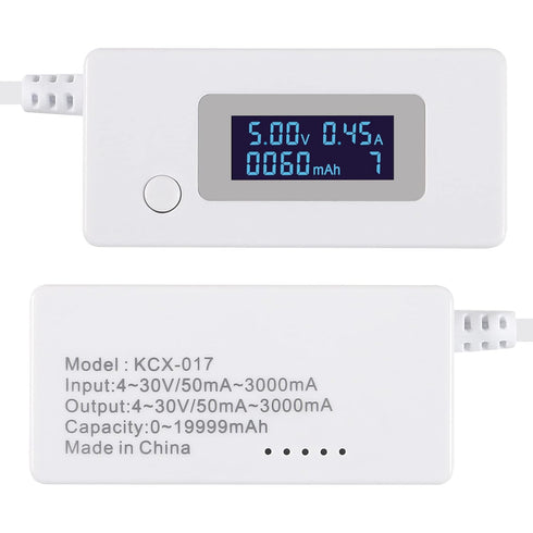 3pcs USB Volatage/Amps Power Meter, Tester Multimeter Test Speed of Charger, Cables, Computer, Power Bank (USB White)...