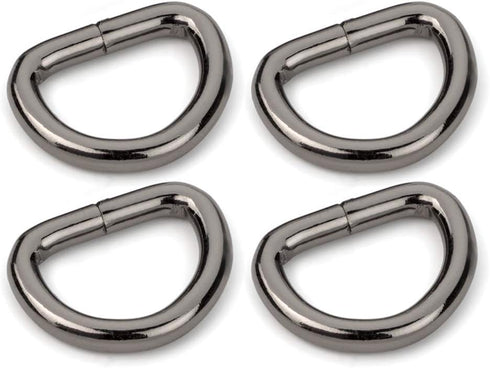 CRAFTMEMORE D-Ring Findings 5/8, 3/4 & 1 Inch Metal Non Welded D Rings for Belts Bags Lanyard Leathercraft Avail 4 Colors (3/4" x 20 Pack, Gunmeta...