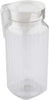 Fdit Acrylic Transparent Juice Bottle Striped Water Ice Cold Juice Jug with Lid great for Homemade Juice & Cold Tea or for Milk Bottles Reusable D...