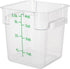 Met Lux 4 Quart Brine Bucket, 1 Square Marinating Container - With Volume Markers, Built-In Handle, Clear And Green Plastic Dough Rising Bucket, F...