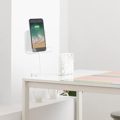 Cosmos 2 Pcs Wall Mount Phone Holder Cell Phone Wall Holder Smartphone Charging Stand Bedside Organizer Storage Bracket Compatible with Most Phone...