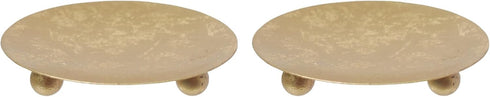 Hosley® Elevate Your Table Decor with Set of 2 Iron Pillar Candle Holders 4 Inch Diameter, Perfect for a Timeless Table Centerpiece!...