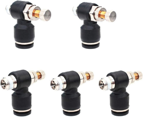 Beduan Pneumatic Push to Connect Air Flow Control Valve, 6mm Tube OD x M5 Male Thread, Elbow 90 Degree Switch Valve Adapter Fitting...