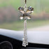 Crystal Butterfly Beads Tassel Car Pendant Car Hanging ornaments Car Mirror Hanging Accessories Rearview Mirror Accessories Car Décor (Champagne)...