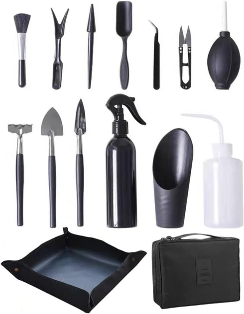 15 Pieces Succulent Plants Tools - Plant Repotting Mat and Storage Bag,Mini Garden Transplanting Tools for Indoor Outdoor Miniature Fairy Flower P...