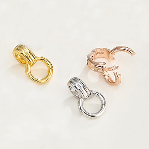 925 Sterling Silver Double Bail Clasps 14.5mm Twister Clasps Connector for Bracelet Necklace DIY Jewelry Making Accessories (Platinum Color)...