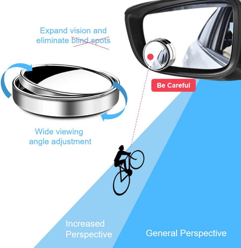 4 Pack Blind Spot Car Mirror 2 Inch Angle Adjustable HD Glass Round Car Side Rear View Convex Mirror Accessories with Frame for Car SUV Trucks Mot...