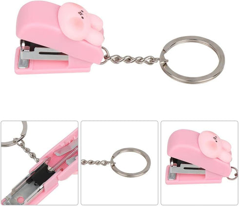 Mini Stapler Set, 5 Pcs Cute Stapler Key Chain with 5 Pcs Staples, Portable Mini Stapler for Office...