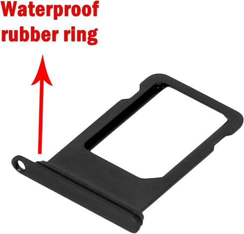 Single SIM Card Tray Holder Slot Replacement for iPhone SE 2020 / SE 2022/8 (Black) with Waterproof Rubber Ring and Eject Pin......