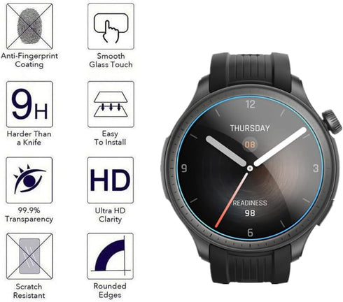 Screen Protector Compatible for Amazfit Balance Smart Watch, 9H Tempered Glass Protective Film Compatible for Amazfit Balance Smartwatch (3PCS)...