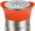 Evelyne Salt Pepper Seasoning Glass Shaker with Stainless Steel Cover 2 pcs Pack Set (Orange)...