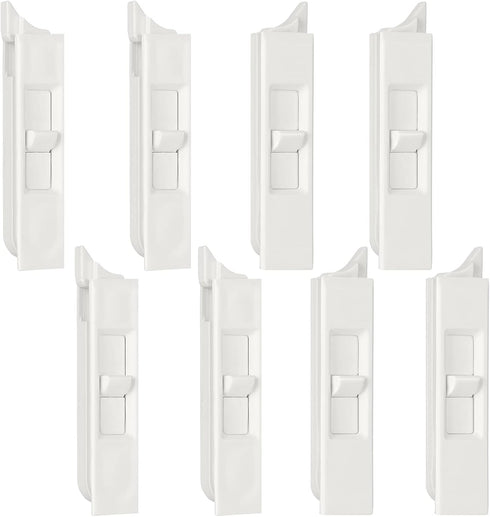 Tilt Latch Pairs White Plastic Construction Snap-In Latch Pairs Spring Loaded Sliding Window Tilt Latch for Home Window Accessories (8)...