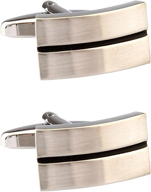 2 Pcs Cufflinks Stripes Cuff Link Knot Simple Shirt Studs for Graduation Ceremonies and Business Meeting Gold Black Cufflinks for Men Ideal for We...