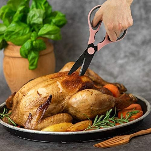 Country Kitchen Set of 2 Kitchen Scissors-Stainless Steel Kitchen Shears, Cooking Scissors for Cutting Meat, Chicken, Herbs and Produce with Blade...