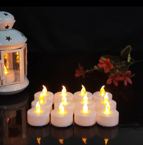 Flameless LED Tea Lights Candles,Flickering Electric Fake Candle,24 Pack 200+Hour Battery Operated LED tealight candles in Warm Yellow for Wedding...