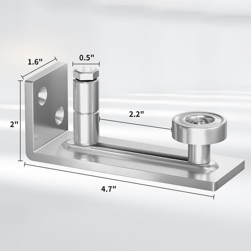 Brushed Stainless Steel Barn Door Floor Guide,8 in 1 Floor Guide Bottom Adjustable Roller,Noise Reduction,Flush Design Bottom Flat Barn Door Floor...