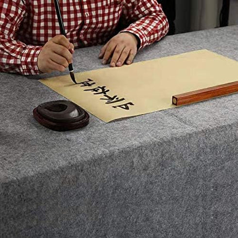 MEGREZ Chinese Calligraphy Drawing Felt Mat, Sumi Xuan Paper Painting Felt Desk Pad for Chinese Calligraphy Writing Japanese Drawing, Gray, 31.5 x...