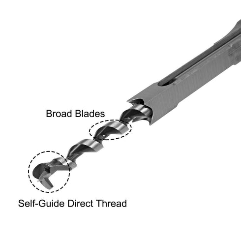 uxcell Square Hole Drill Bit, 3/8" High-Carbon Steel Hollow Chisel Mortise Power Tool for Woodworking...