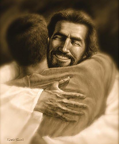 David Bowman Home Wall Art Print Jesus Christ Welcome Home Hug Religious Spiritual Christian Fine Art (11x14 print)...