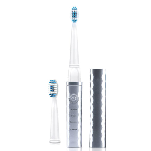 Pop Sonic USB Charge Anywhere Toothbrush(Silver) | Rechargeable Toothbrush w/Up to 40,000 Brush Strokes/Minute-Long-Lasting DuPont Nylon Bristles ...