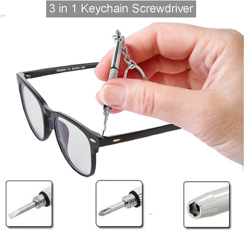 Esinam 8-in-1 Multifunctional Small Screwdriver for Eyeglass, Glasses Repair, Mini Screwdriver Kit for Cellphone, Eye Glasses, Electronics, Watch,...