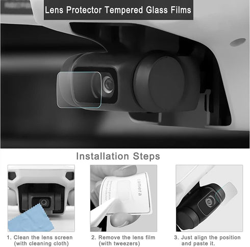 Mini Gimbal Camera Lens Protector Tempered Glass Films (2 Sets) + Gimbal Lens Guard Protector Cover + Lens Hood Sunshade Protective Cap Accessorie...