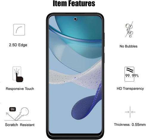 (3+3 For Motorola Moto G 5G 2023 (3 Pack) Tempered Glass Screen Protector and (3 Pack) Camera Lens Protector, 9H Hardness, 2.5D, Anti Scratch, HD ...