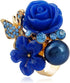 CZ Rose Flower Wedding Ring for Women Statement Engagement Round Rhinstone Crystal Aryclic Daisy Plumeria Adjustable Open Wrap Finger Rings Comfor...