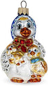 Mother Goose with Ducklings Glass Christmas Ornament...