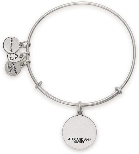 Alex and Ani Expandable Wire Bangle Bracelet for Women, Always in My Heart Charm, Rafaelian Silver Finish, 2 to 3.5 inches...