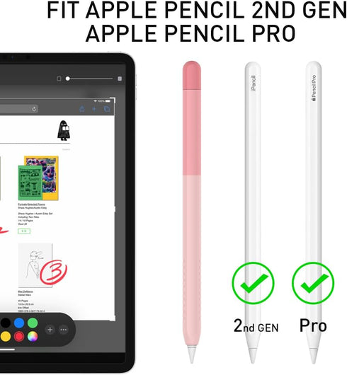 Delidigi Case for Apple Pencil Pro (2024) and Apple Pencil 2nd Generation Gradient Color Silicone Protective Cover Sleeve Accessories Compatible w...