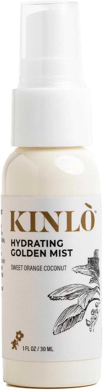 Kinlo Hydrating Golden Mist, 1 fl oz | Face Mist with Coconut Water, Aloe, Witch Hazel, Calendula | Facial Spray Mist Hydrating Toner Mist | Black...