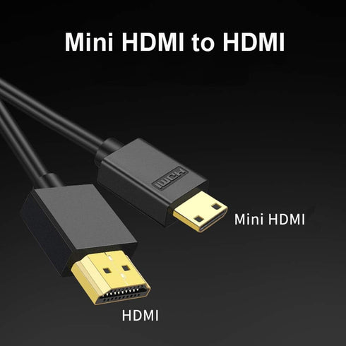 Seadream Mini HDMI to HDMI Cable,High Speed 4K 60Hz Ultra-Thin HDMI Male to Mini HDMI Male Support 4K Ultra HD, 1080p, 3D,for Projector, Monitor, ...
