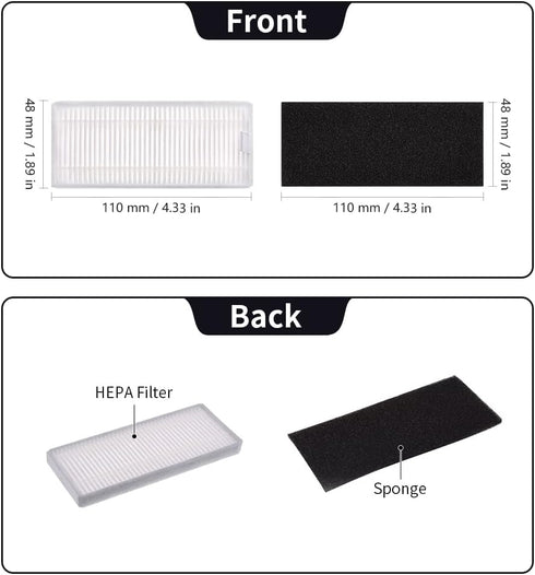 neutop Replacement Parts Compatible with eufy RoboVac 11S, 15T, 30, 30C, 15C, 12, 25C, 35C Accessories with 2 Main Rolling Brushes 6 Filter Sets 6...