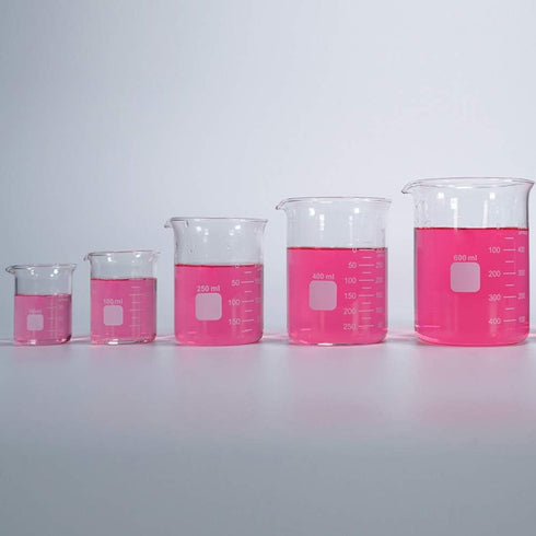 Glass Measuring Low Form Beaker Set Glass Graduated Beaker Set (50ml+100ml+250ml+400ml+600ml)...