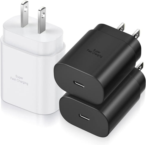 Super Fast Charger Type C Charging Block for Samsung Galaxy S25 S24+ S23 S22 S21 Ultra, 3 Pack 25W PD/PPS USB C Wall Charger Power Adapter for Sam...