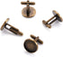 Pandahall 20pcs Brass Men's Cufflinks Cuff Button Cabochons Frame Tray Bezel Cufflink Blanks Setting Tray: 16mm/0.63inch Antique Bronze...