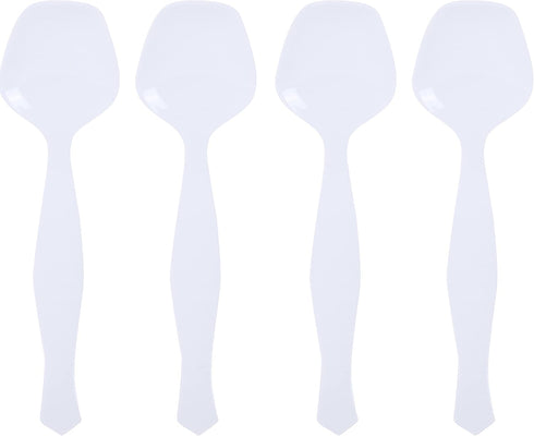 Plasticpro Disposable Plastic Serving Spoons Durable Heavy Duty Premium Serving Utensils White Pack of 12...