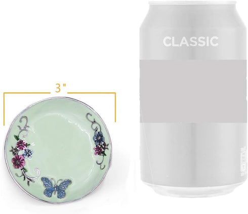 LARAINE Jewelry Dish Display Trinket Tray Round Bowl Home Decorative Organizer Gift Necklace Earring Rings Holder Storage 3" (Round Green)...