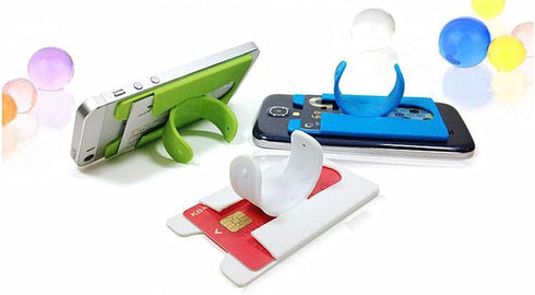 Card Holder with Cell Phone Stand,Stick-on Silicon Rubber Smartphone Sleeve Support Wallet(6pcs)...