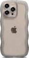 Compatible with iPhone 15 Pro Case,Cute Curly Wave Matte Frame Edge Soft Shockproof Protective Cases Clear Cover for Women Girls (Black)......