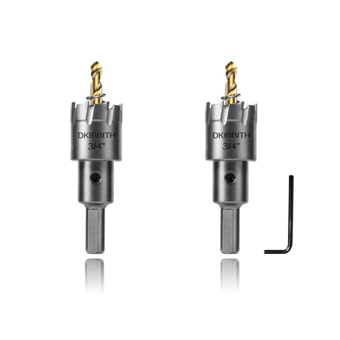 TCT Hole Saw Set, 2-Pack of 3/4" (19mm) Heavy Duty Tungsten Carbide Tipped Hole Cutters for Stainless Steel Mild Steel Copper Iron Brass Plastic a...
