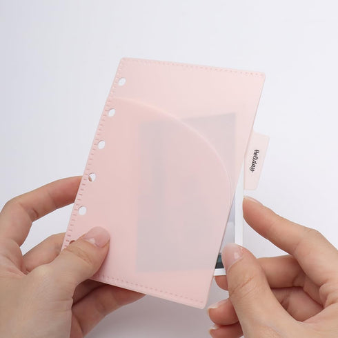 NatSumeBasics Pink A7 Binder 4 Divider Pockets Binder Inserts Set Clear Snap Binder with A7 Cash Envelops, 6 Rings Budget Binder Pockets Kit for P...