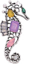 Gyn&Joy Vintage Inspired Created Opal Faux Pearl Ocean Fish Seahorse Brooch Pin...