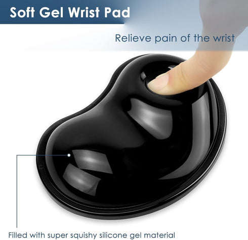 Soft Mouse Wrist Rest Pad Comfortable Cool Silicone Gel Ergonomic Cushion Small-Sized Hand Pain Relief Support Pad with Gel-Filled for Laptop Comp...